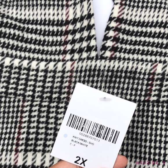 Forever 21 Black White Plaid Plunge V Neck Pinafore Mini Dress 2X NWT - Picture 6 of 14